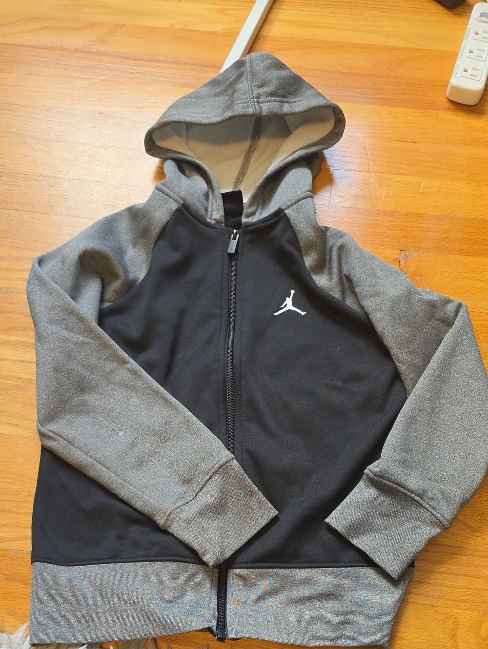 Jordan Kids Black & Gray Full-Zip Hooded Jacket